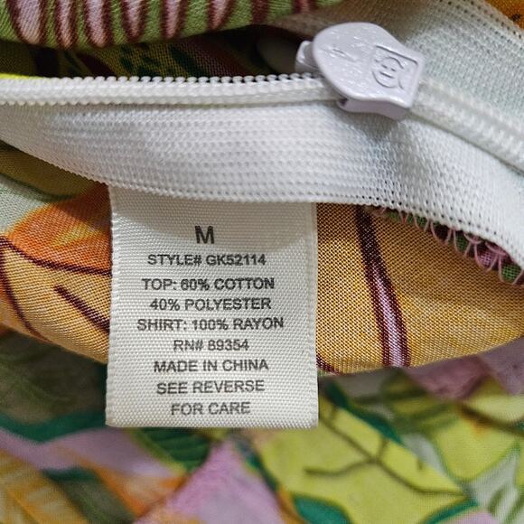 Madison + Hudson Midi Dress Belted Floral Bloomcore Casual Peasant Medium Boho - Picture 13 of 14